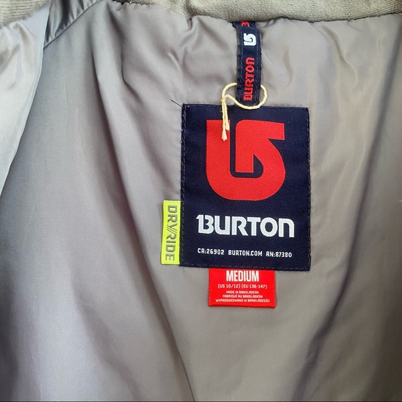 Burton DryRide Boys Repel Snowboard Hooded Jacket Medium - Picture 10 of 10